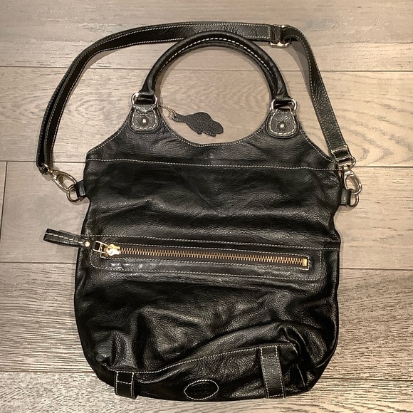 Roots Black Leather Lauren Shoulder Bag - Picture 2 of 3